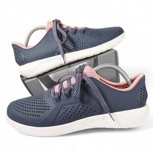 Crocs LiteRide Pacer Sneakers Grey / Pink 206036 Women's 11